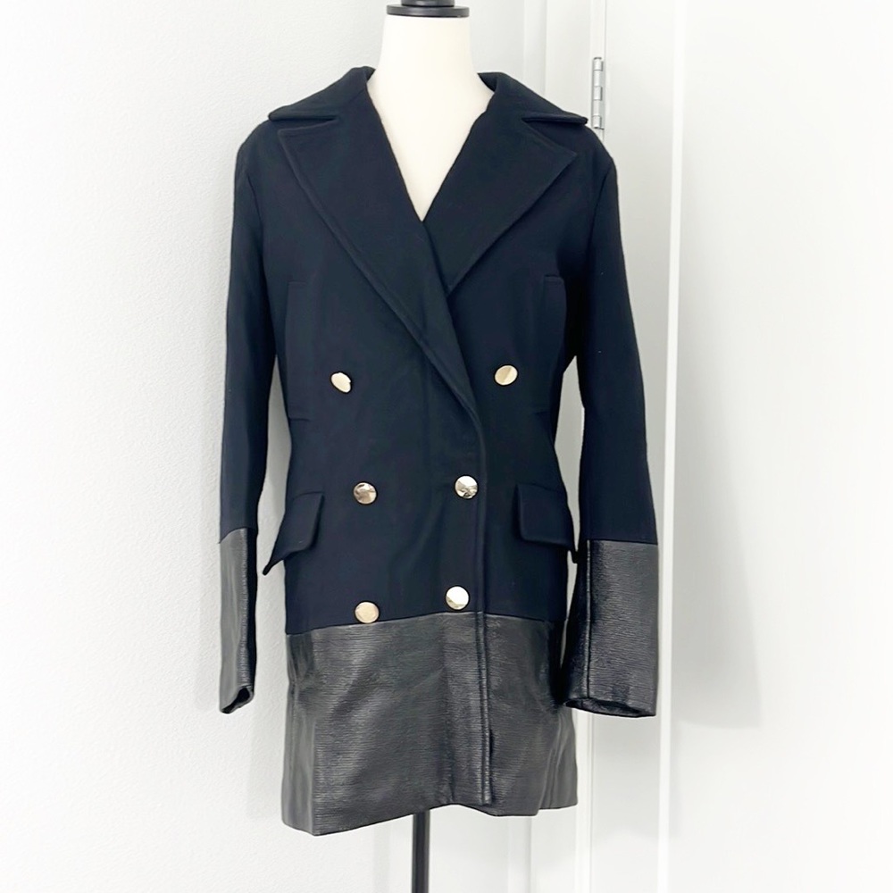 BCBGeneration Small Double Breasted Peacoat Jacket with Pockets